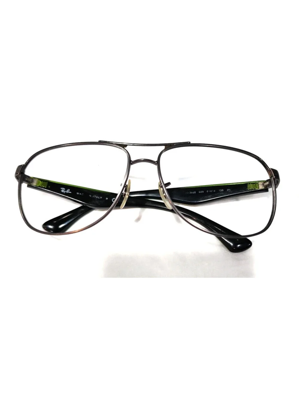 Ray Ban RB3502 029 Gunmetal Green Square Sunglasses Frame 61-14 135